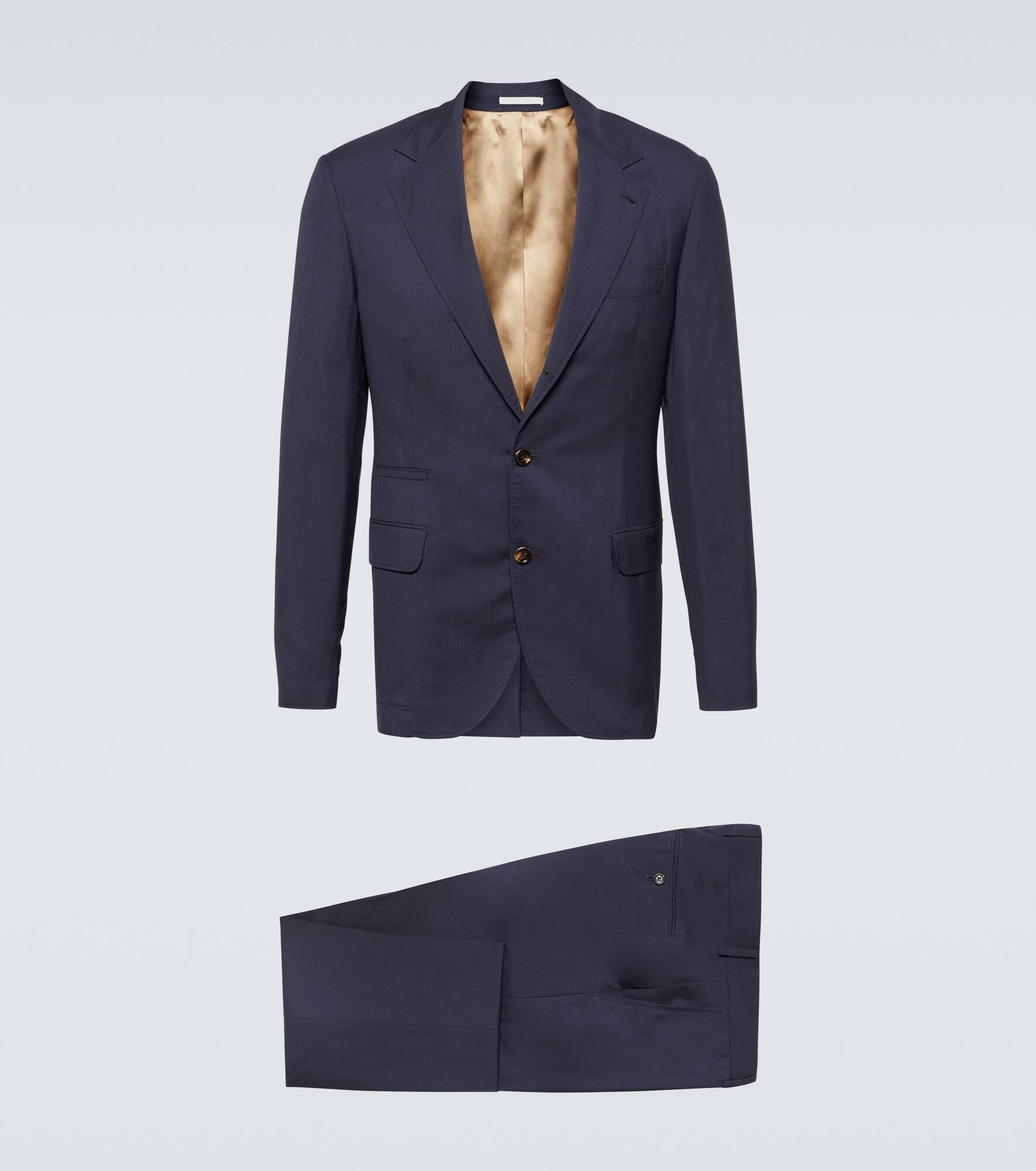 Single-breasted wool and silk suit - 1