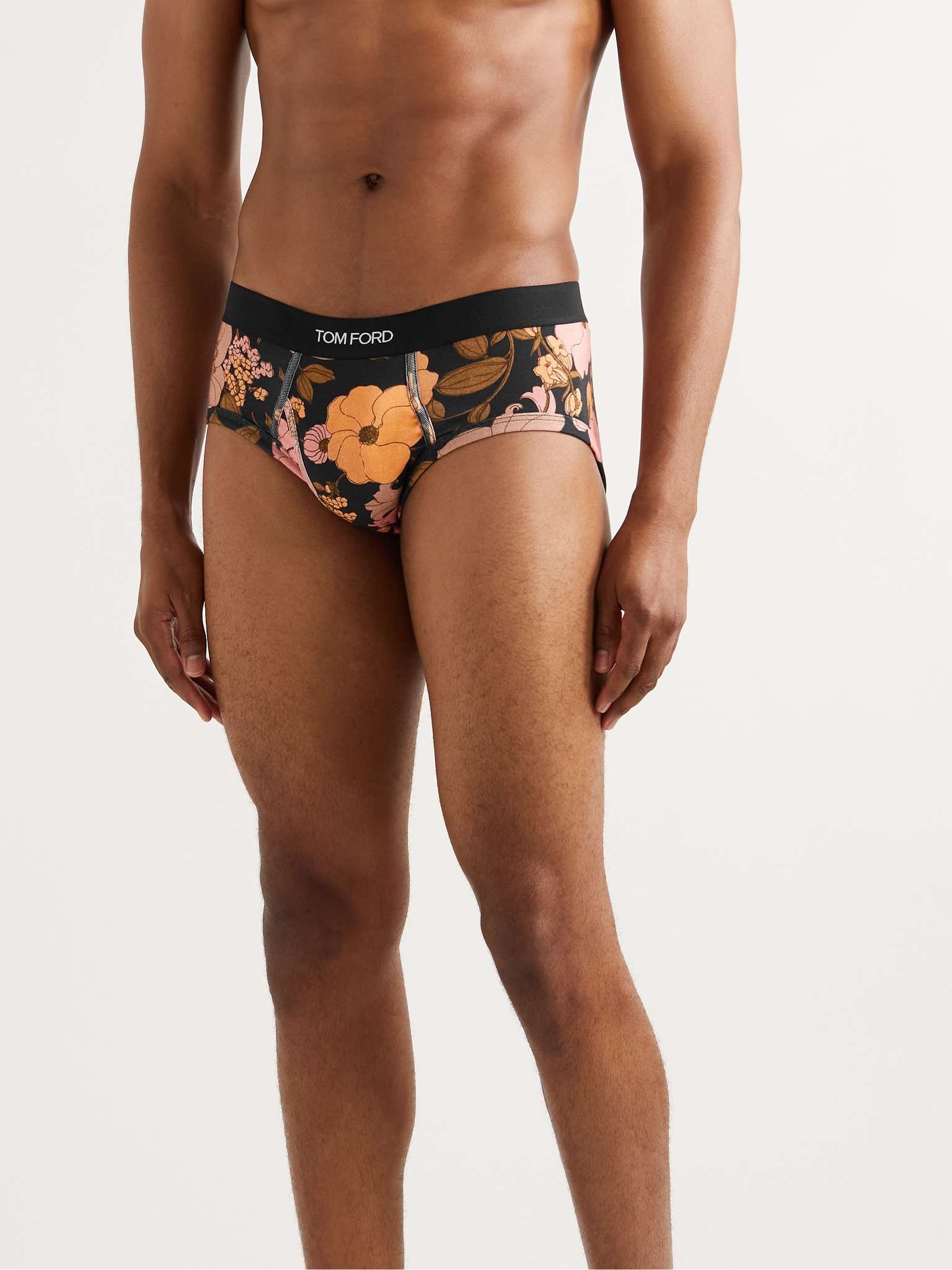 Floral-Print Stretch-Cotton Briefs - 2