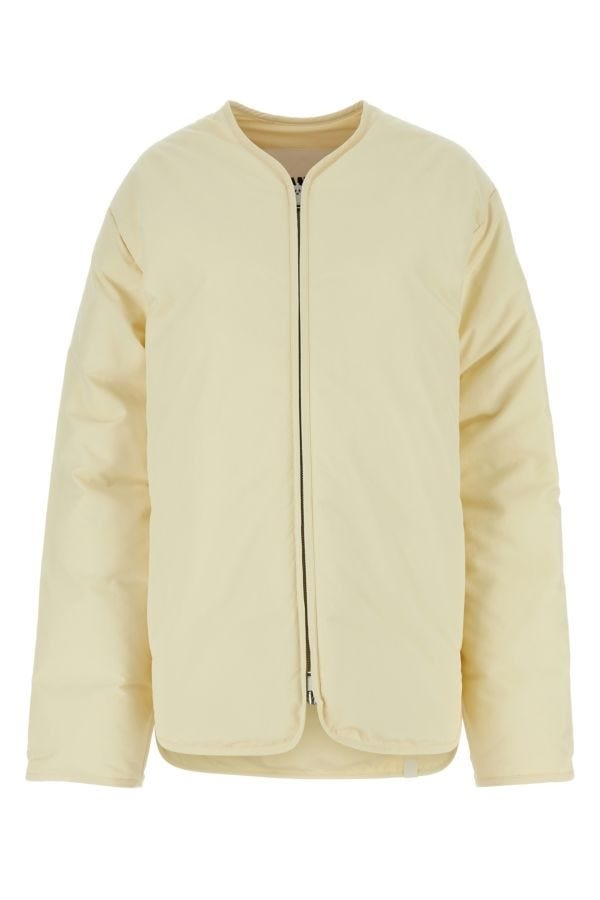 Cream polyester down jacket - 1