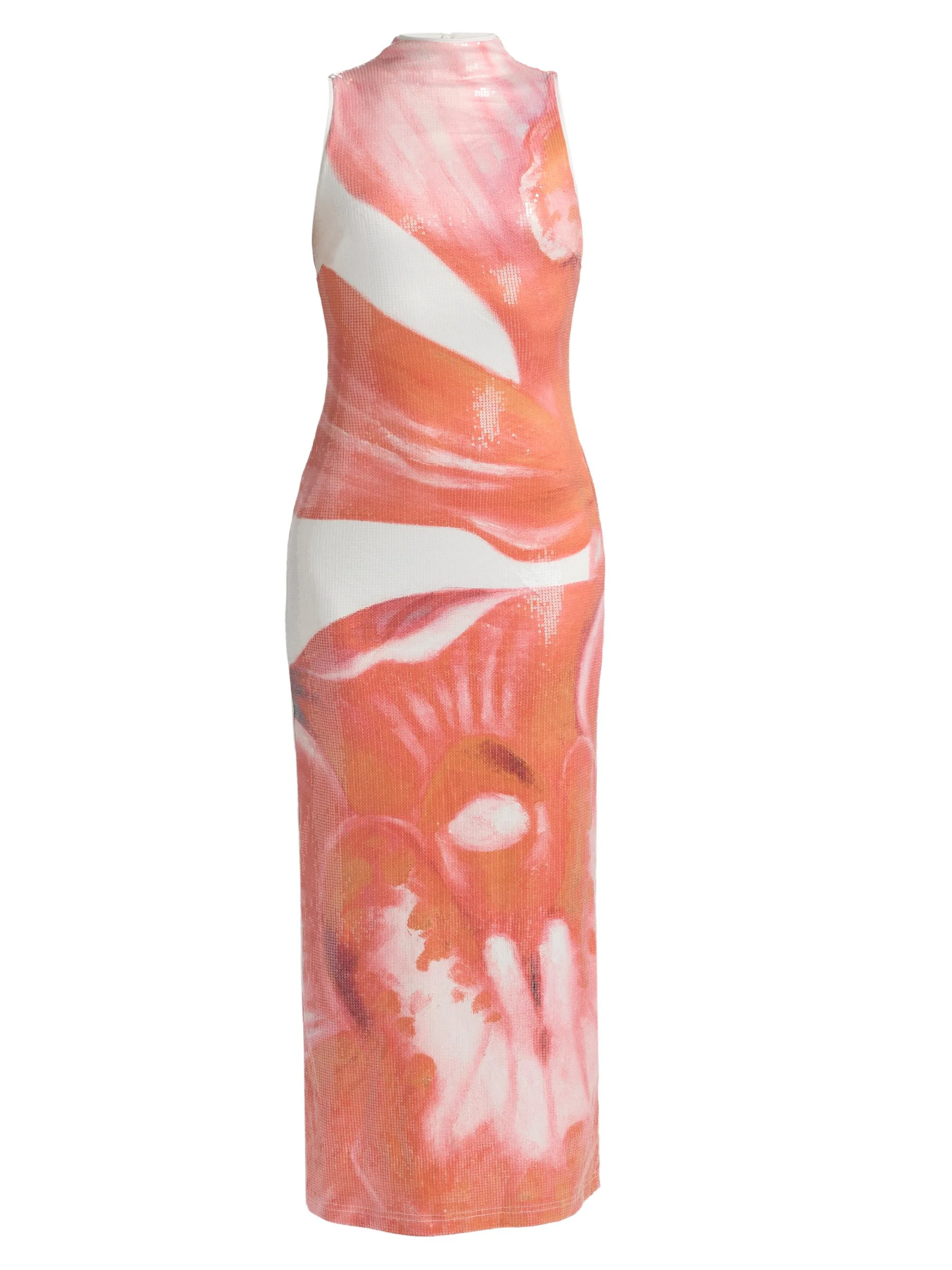 Women's Lucinda Floral-Sequined Maxi Dress - Tangerine Bloom - 1