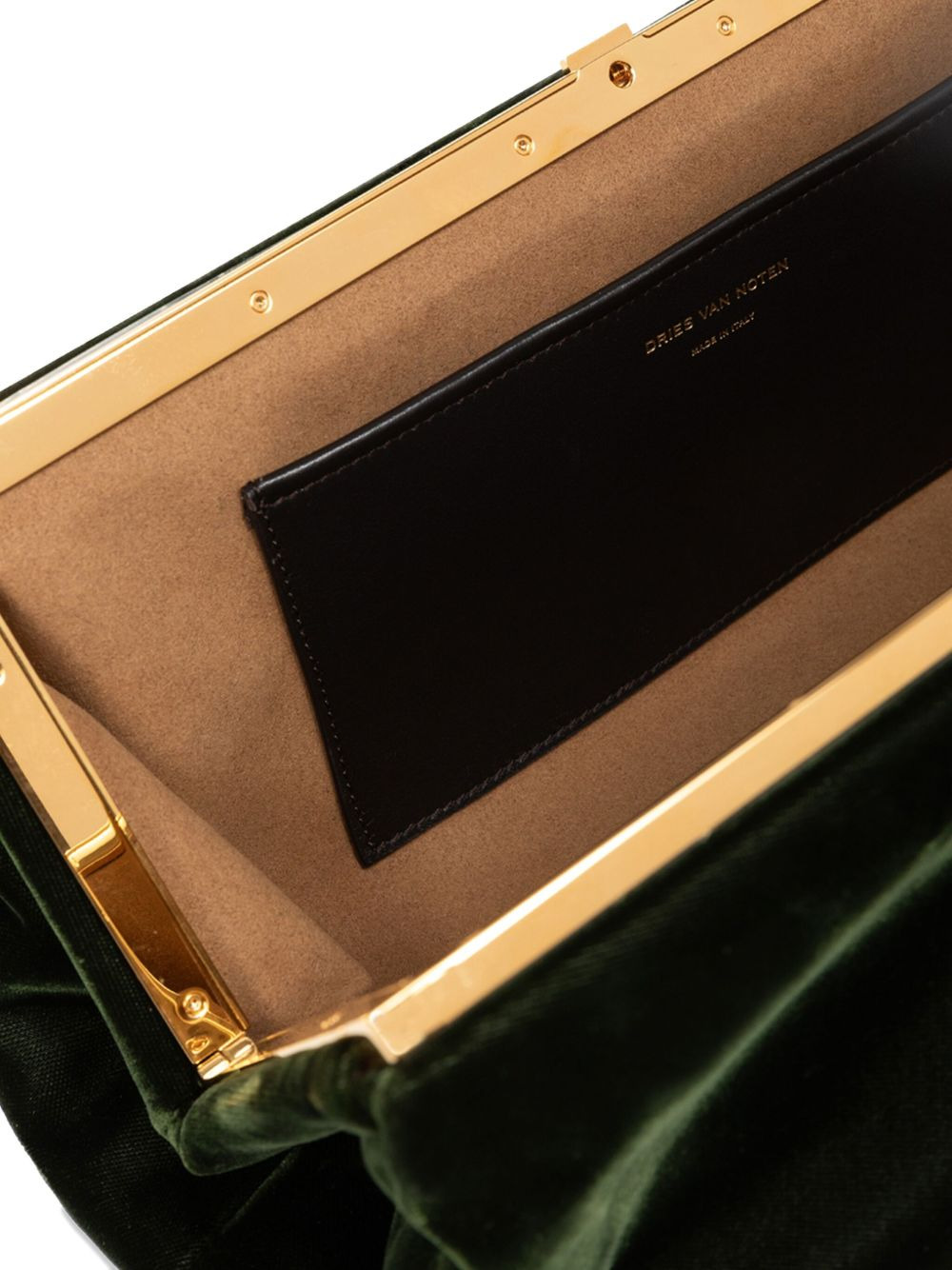 medium pleated-detail velvet clutch bag - 4