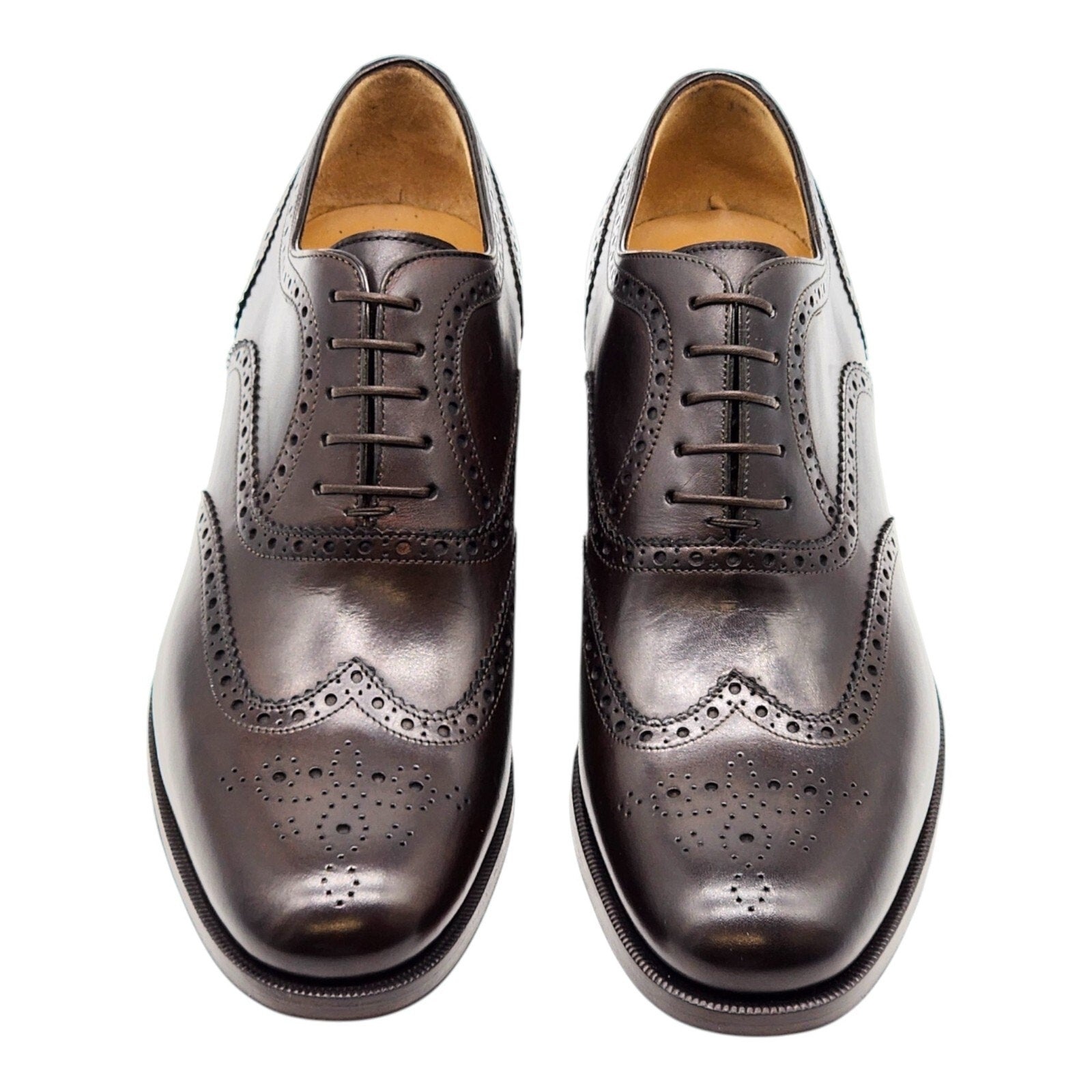 Christian Louboutin Men's Brogue Leather Oxford Shoes Dark Brown - 4