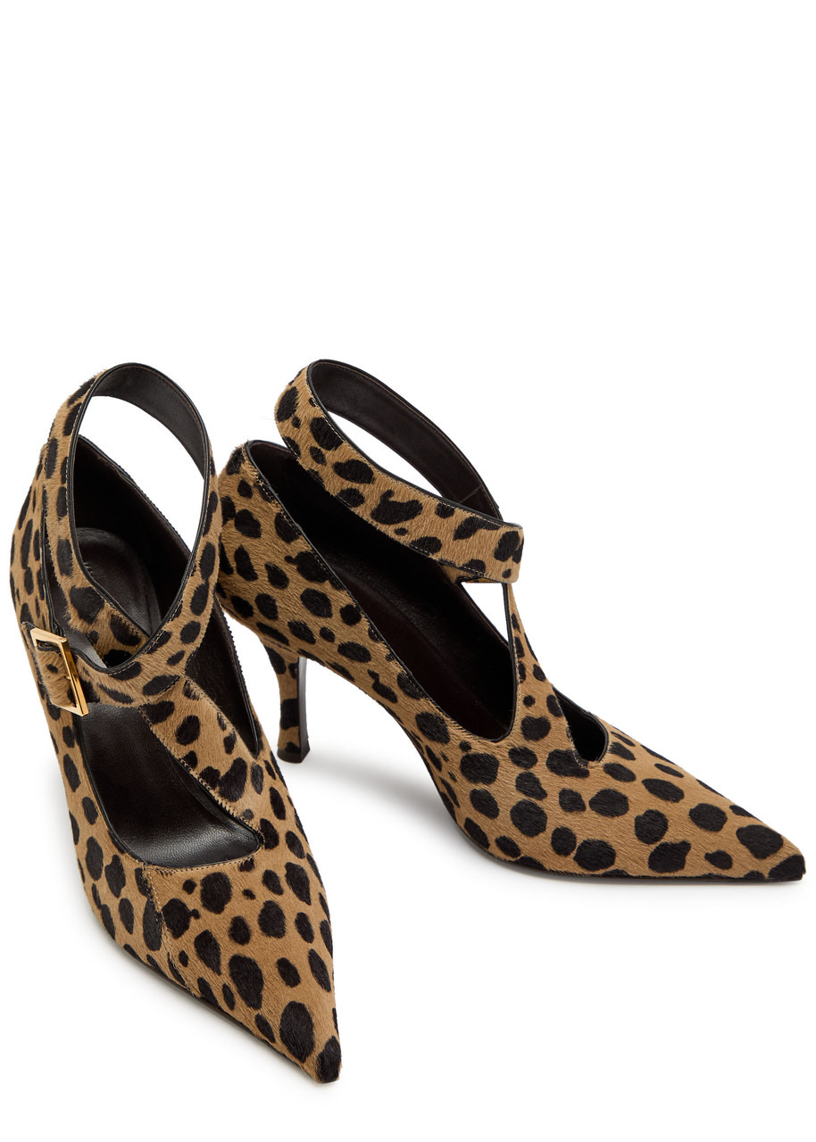Khaite Sloane 85 Leopard-print Calf-hair Pumps - 3