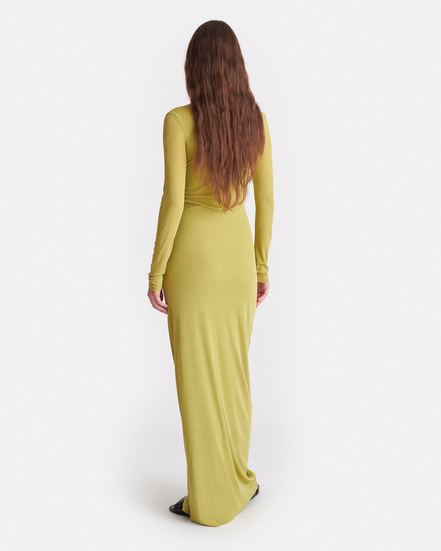 Draped Mesh Jersey Maxi Dress - 4