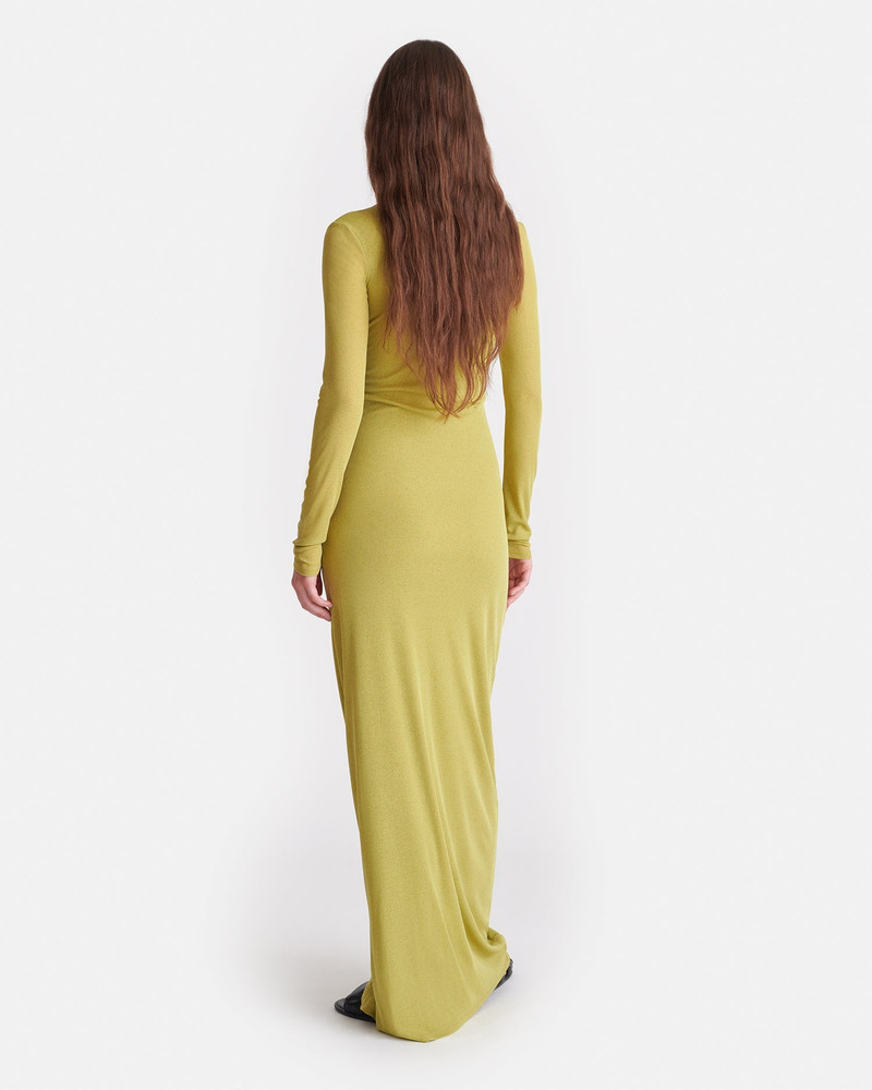 Draped Mesh Jersey Maxi Dress 4