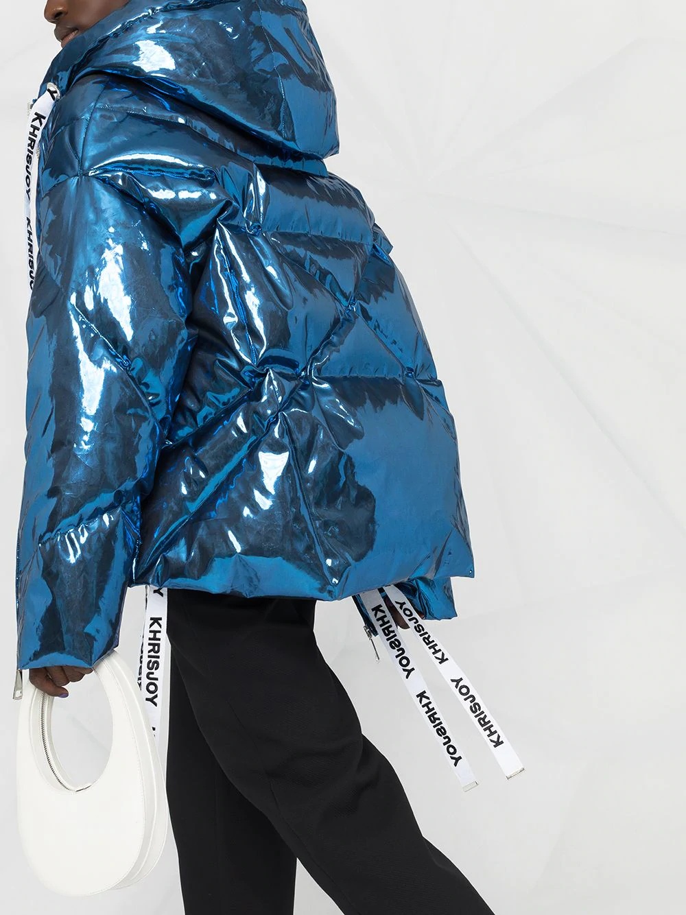 metallic logo puffer jacket - 3