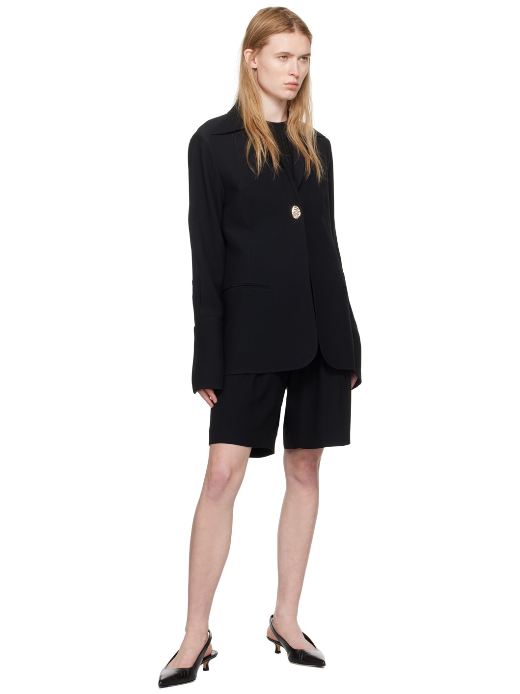 Black Pleat Shorts - 4