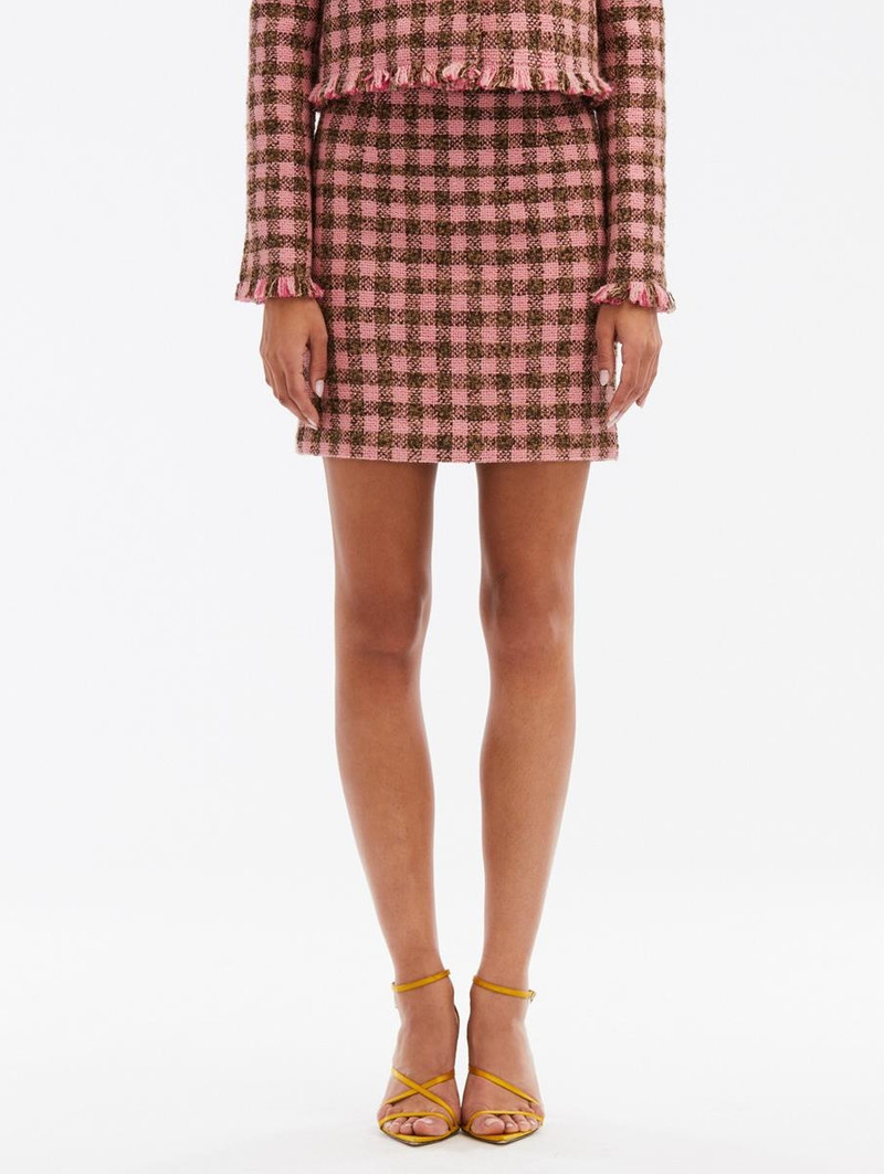 CHECKERED TWEED PENCIL SKIRT 3