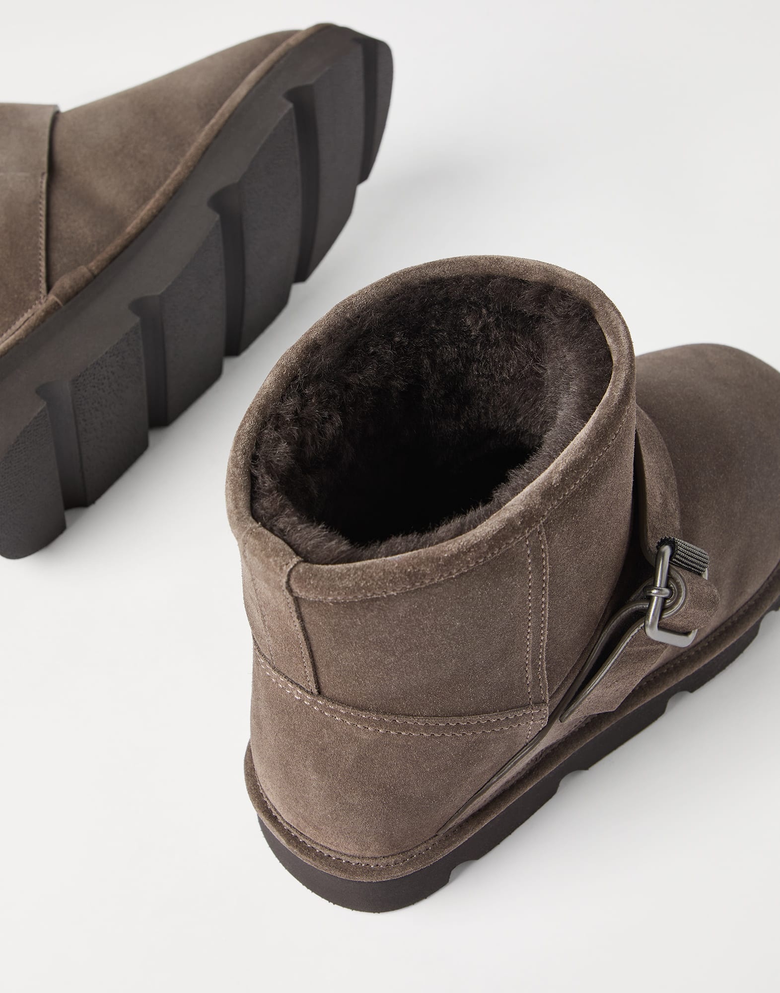 Suede boots with shearling lining and monili - 3