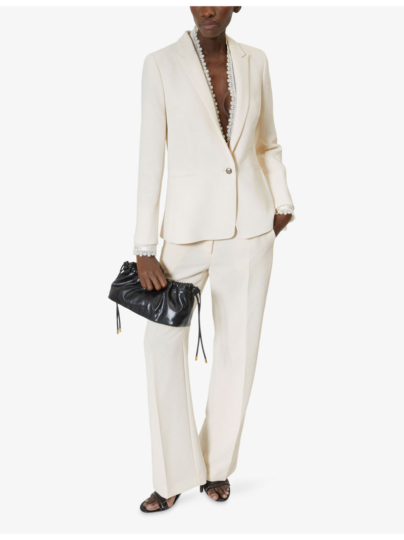 The Kooples Single-Breasted Lace-Trim Woven Blazer outlook