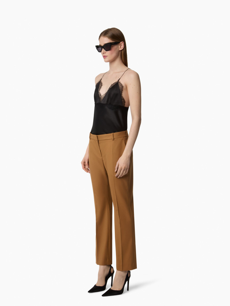 NINA RICCI Brown Straight Wool Pants outlook