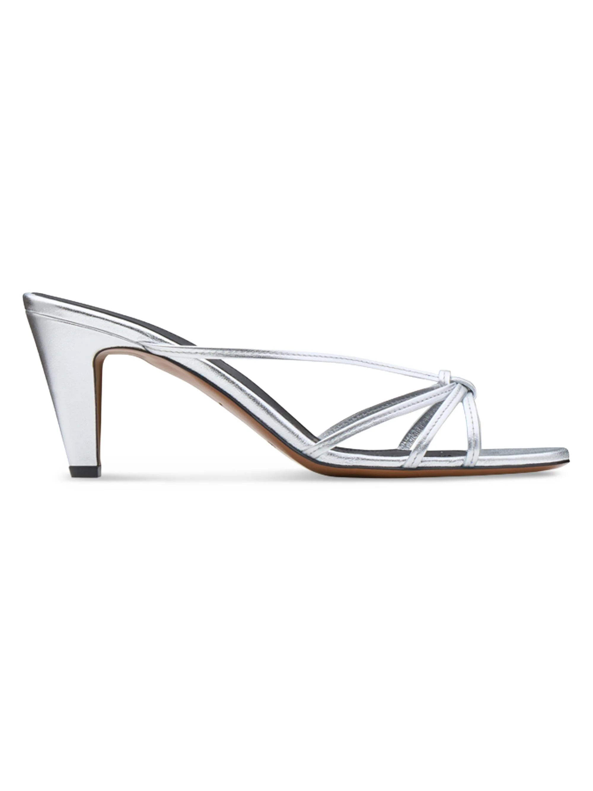 Women's Motha 65MM Metallic Leather Sandals - Silver - 1
