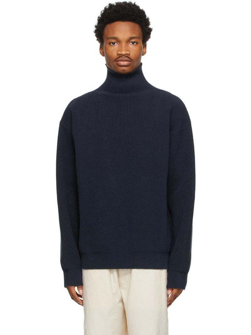 Navy Cotton Turtleneck 1