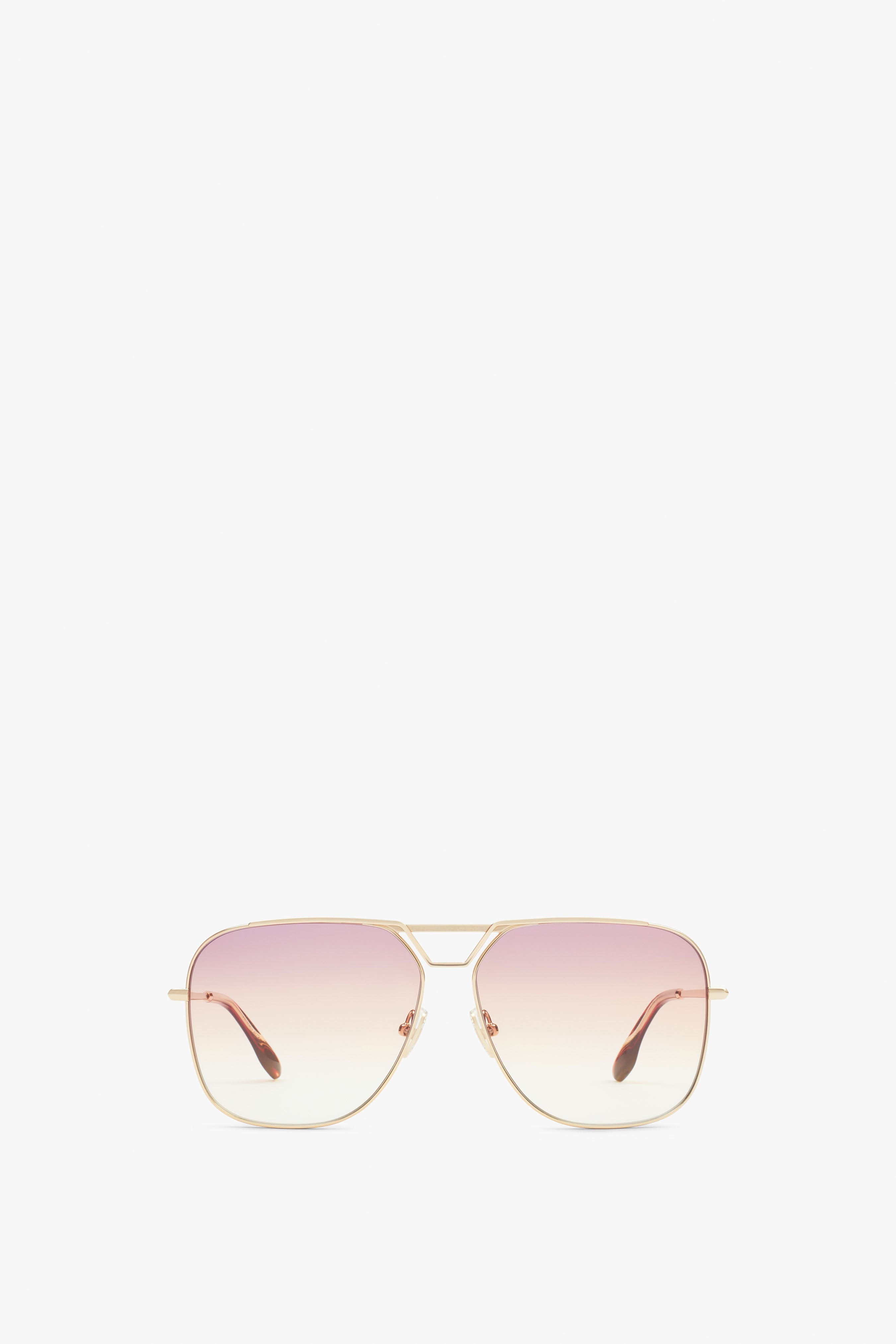 Classic V Metal Navigator Sunglasses In Gold Purple Peach - 1