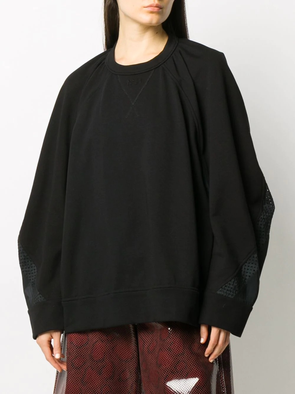 oversized mesh back sweatshirt - 4