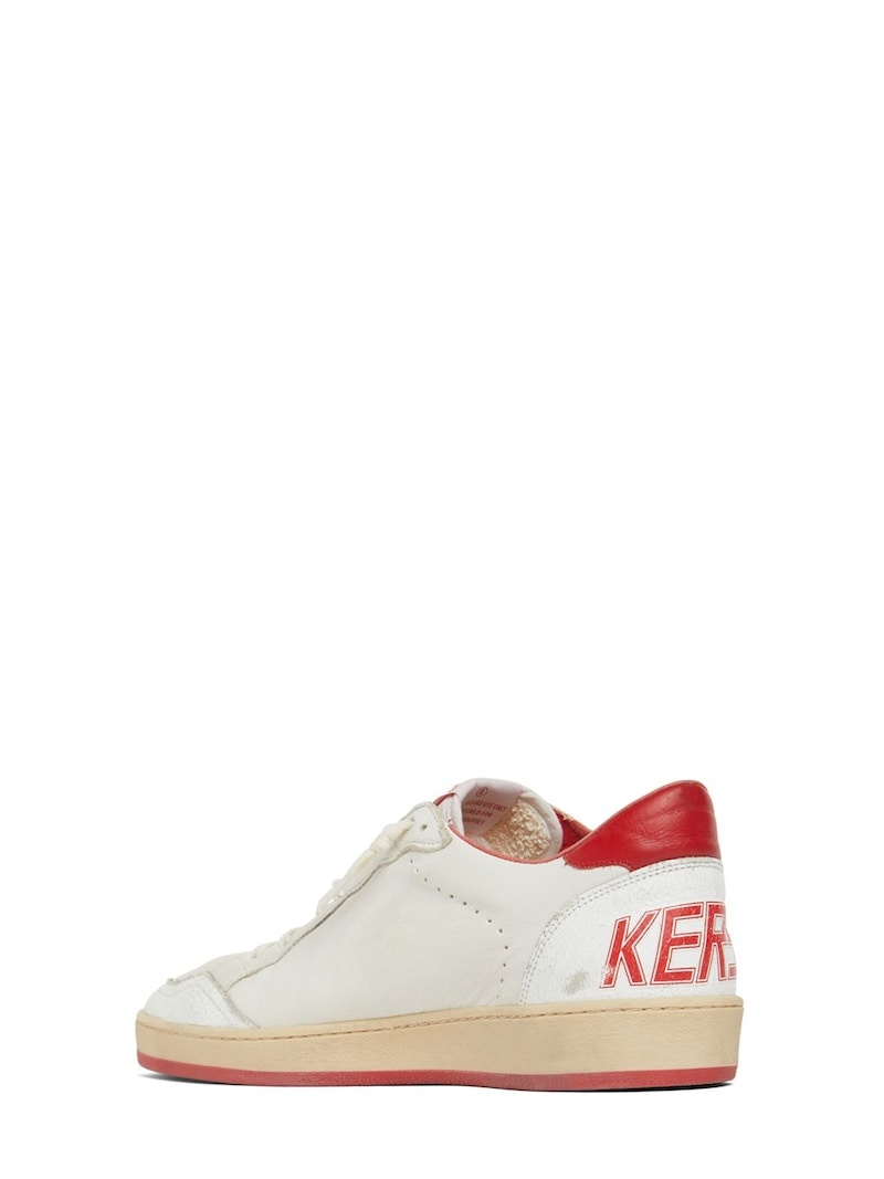 BALL STAR NAPPA LEATHER & NYLON SNEAKERS - 4