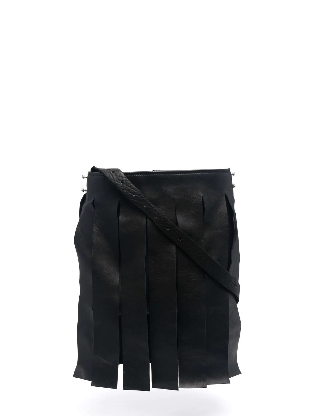 fringed leather crossbody bag - 1