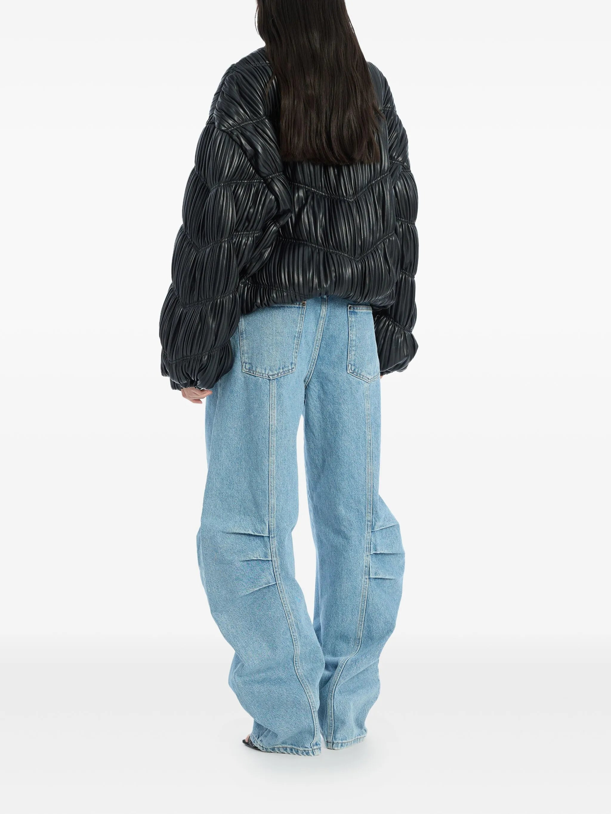 pleated bomber jacket - 3