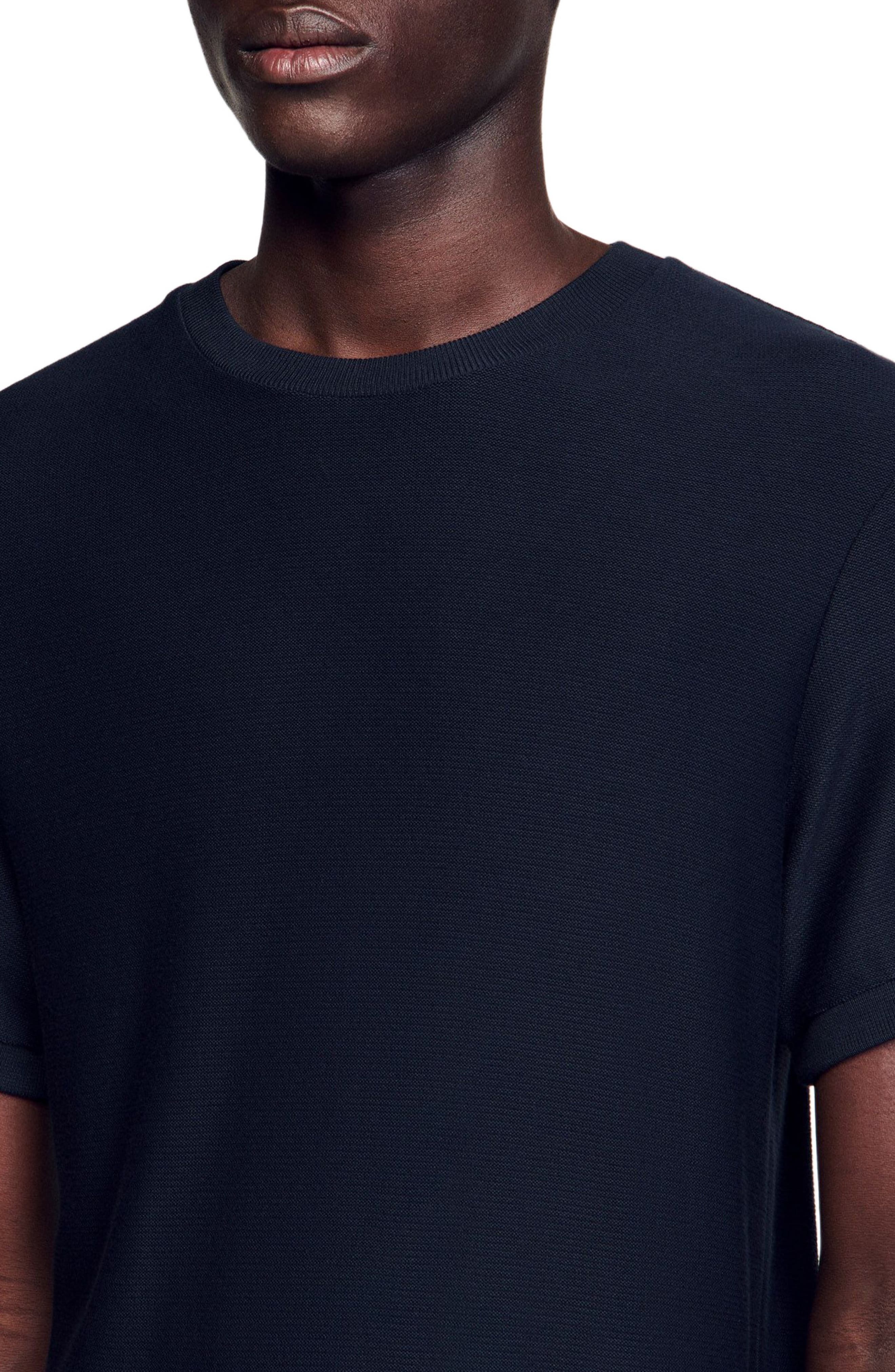 SANDRO Round neck T-shirt in Midnight Blue at Nordstrom - 5