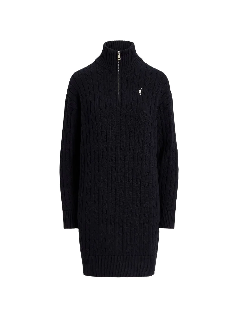 cable-knit zip-neck mini dress - 1