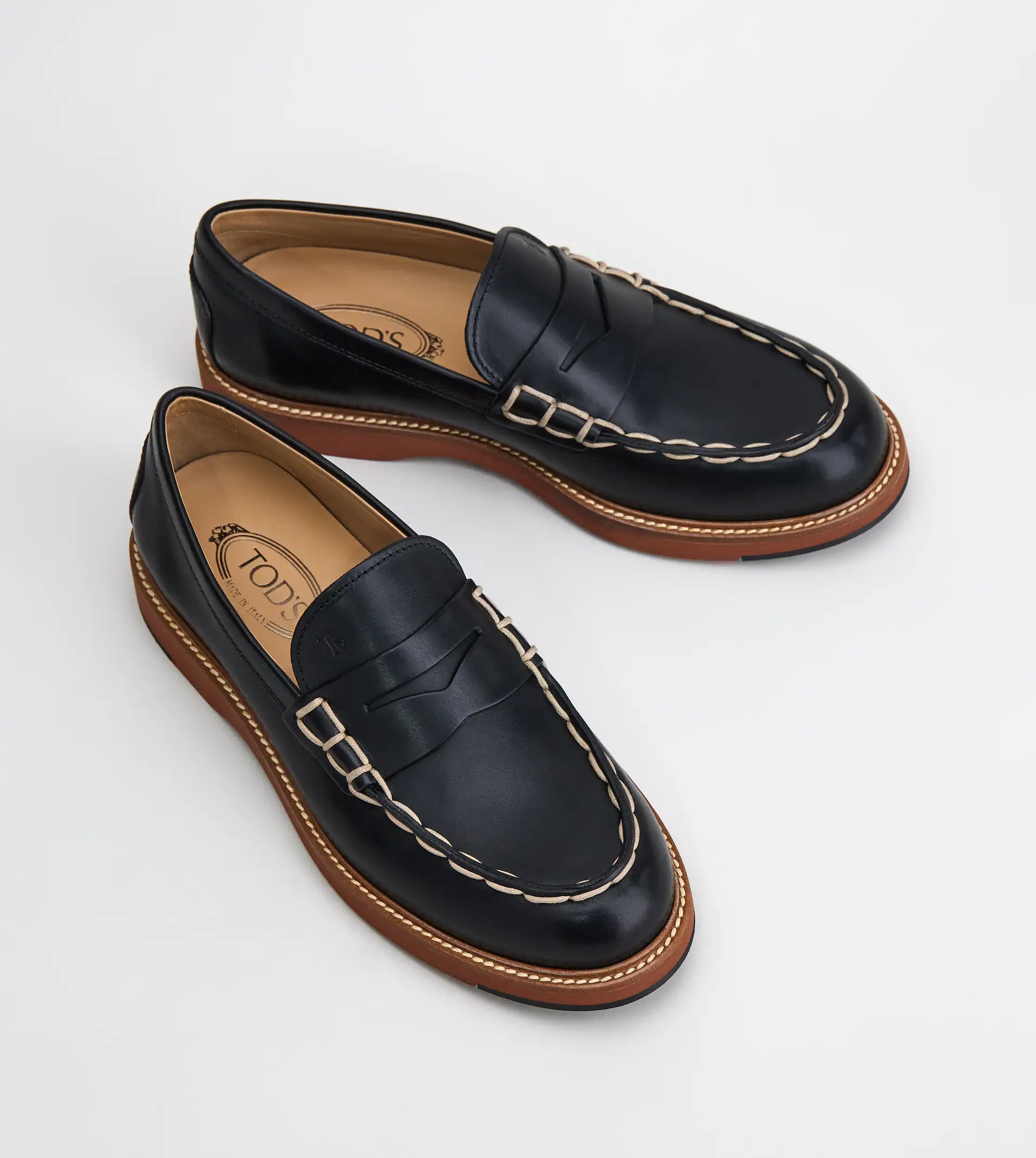 LOAFERS IN LEATHER - BLACK - 4