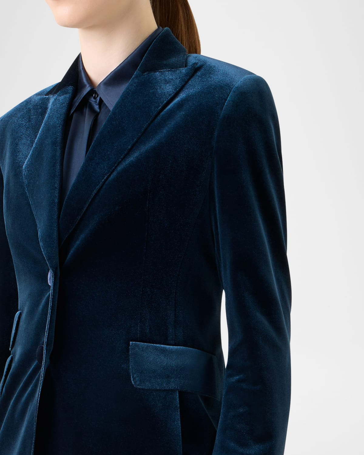 Percival Techno Velvet Stretch Single-Breasted Jacket - 5
