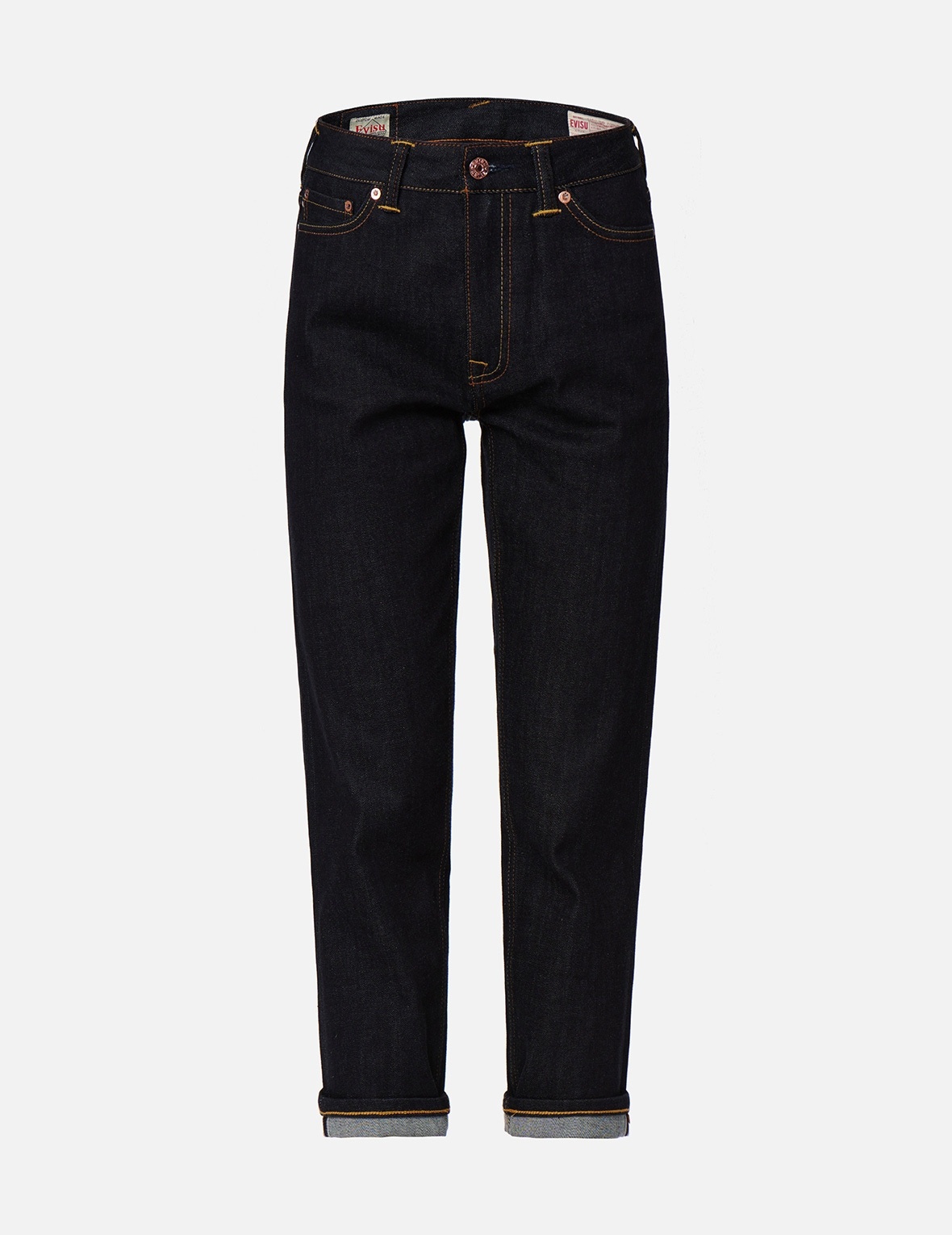 2-LAYER HAND-BRUSHED DAICOCK FOIL PRINT RELAX FIT JEANS - 2