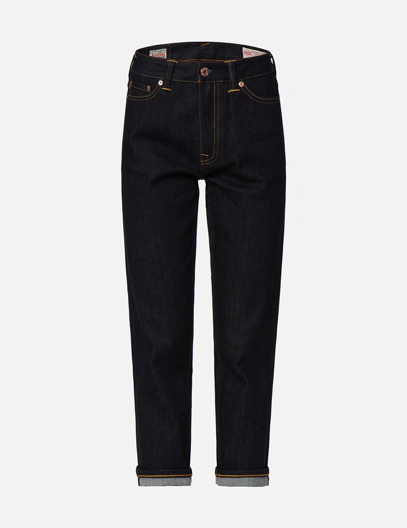2-LAYER HAND-BRUSHED DAICOCK FOIL PRINT RELAX FIT JEANS 2