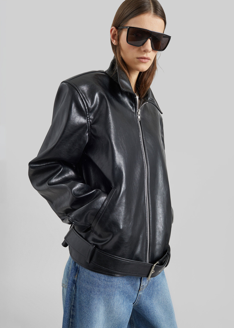 Norbury Faux Leather Jacket - Black 4