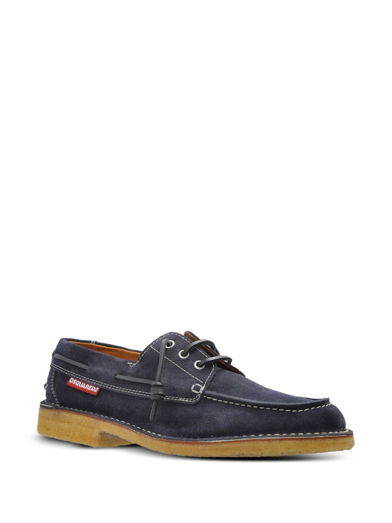DSQUARED2 contrast-stitch leather boat shoes outlook