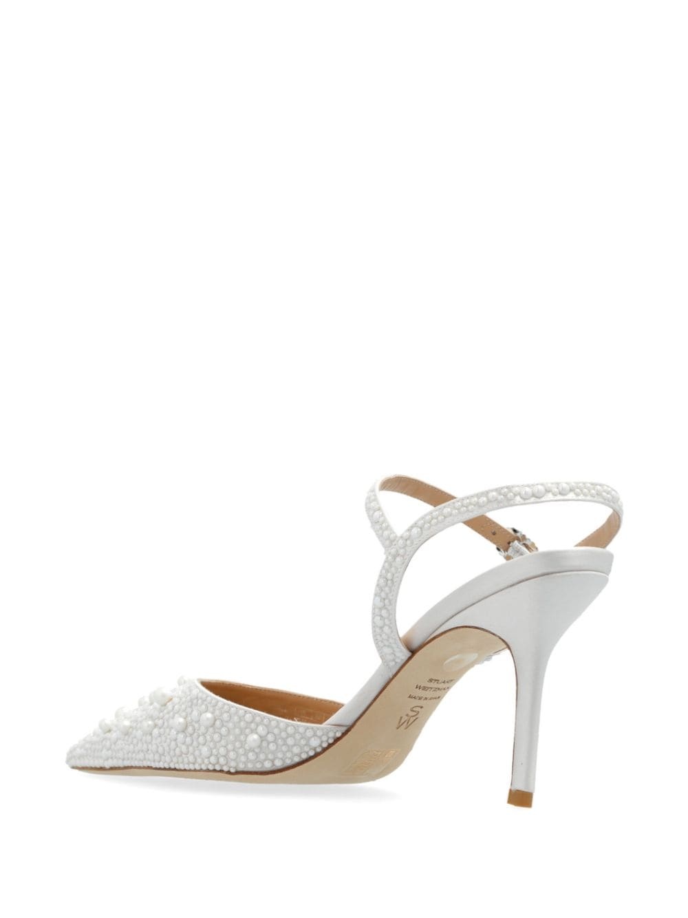 pearl-embellished ankle-strap pumps - 3