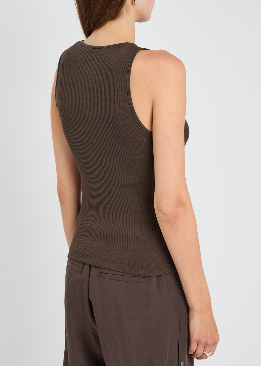Vince Ribbed Cotton Tank - 3