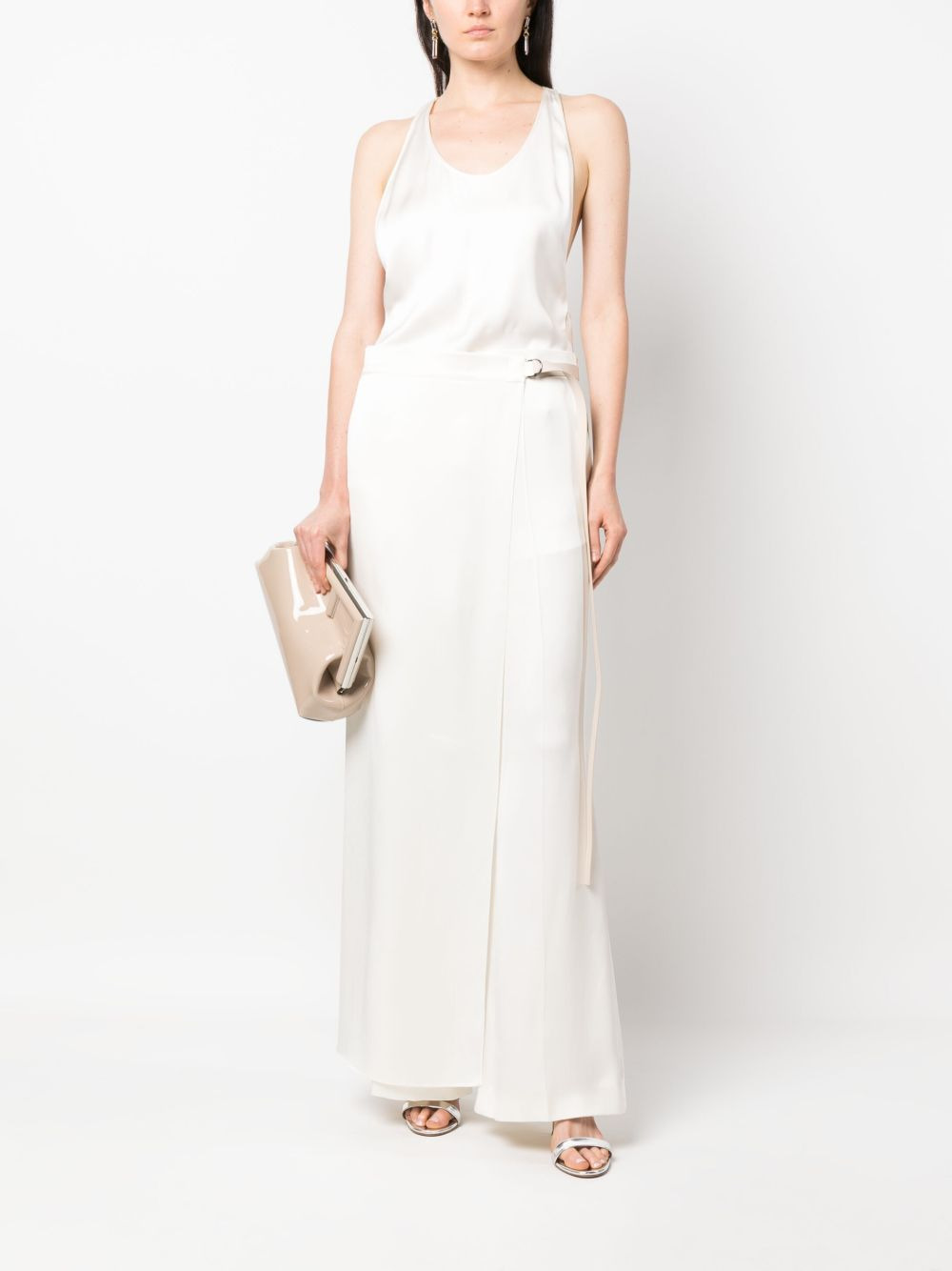 sleeveless silk satin jumpsuit - 2