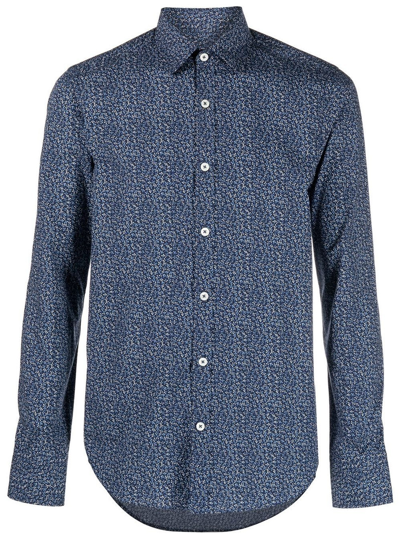 floral-pattern print classical shirt 1
