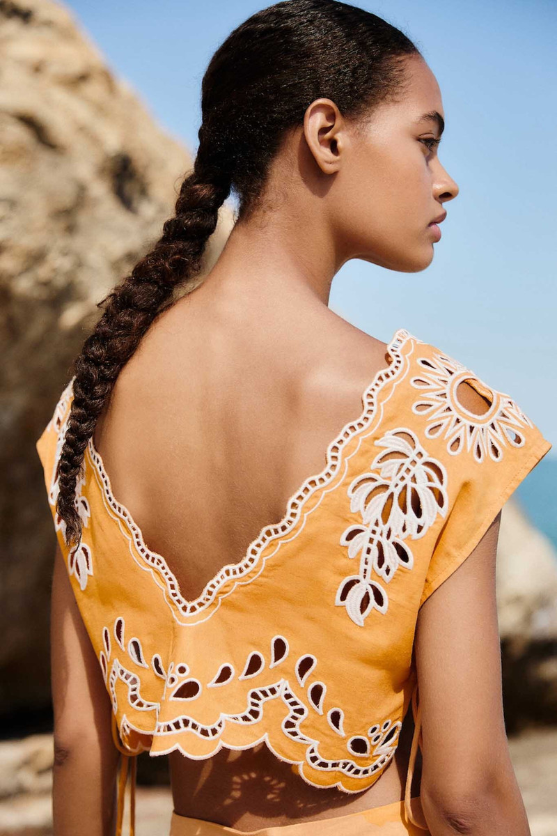 FARM RIO Camel Banana Tree Blouse outlook