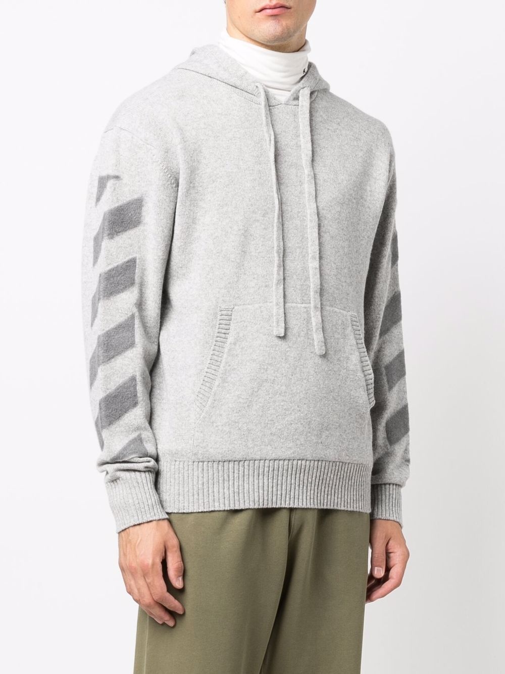 Arrows-print cashmere hoodie - 3