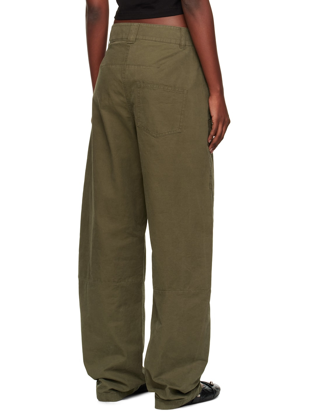 Khaki Curved Trousers - 3