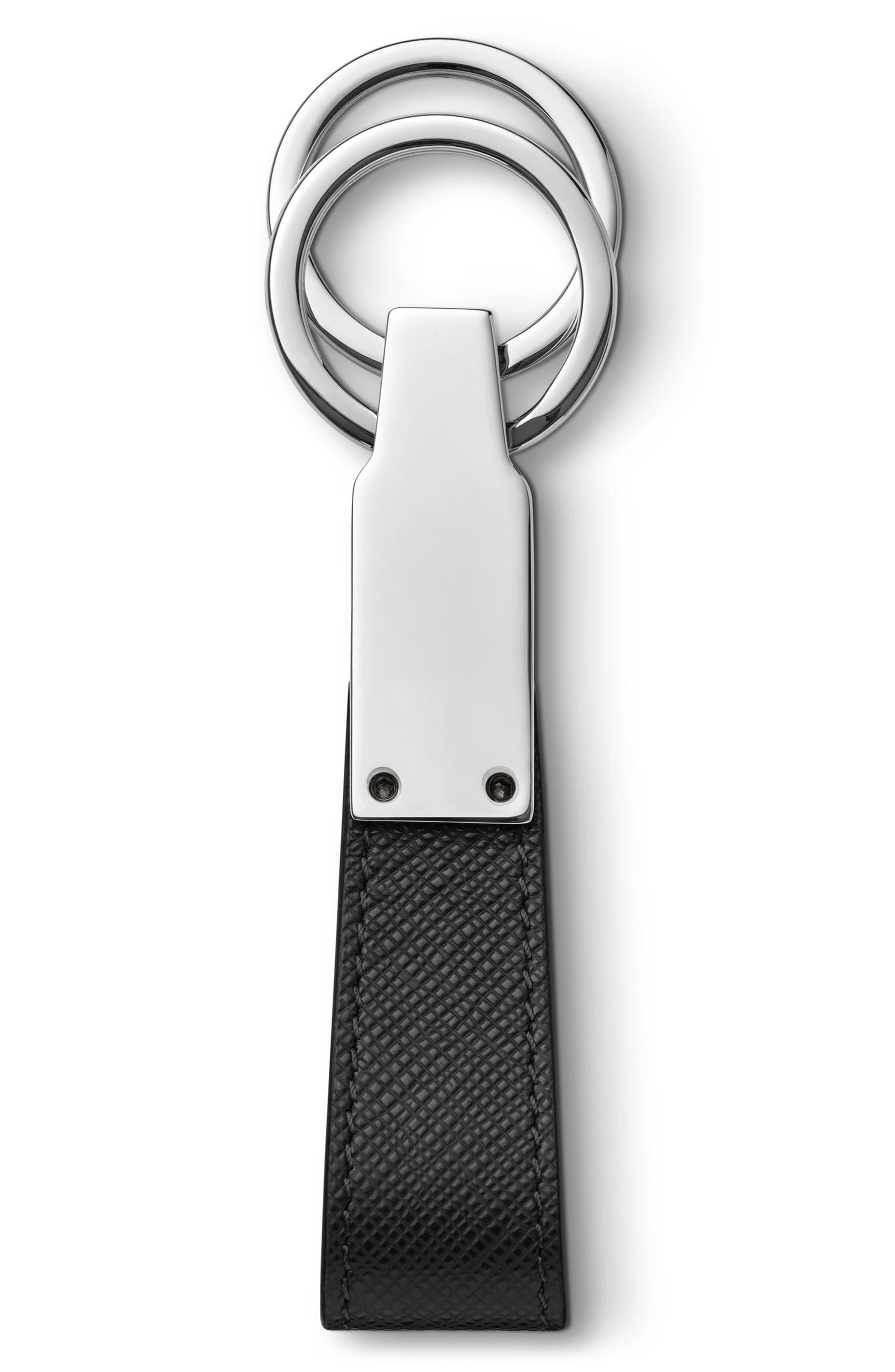 Montblanc Sartorial Leather Key Fob Loop in Black at Nordstrom - 2