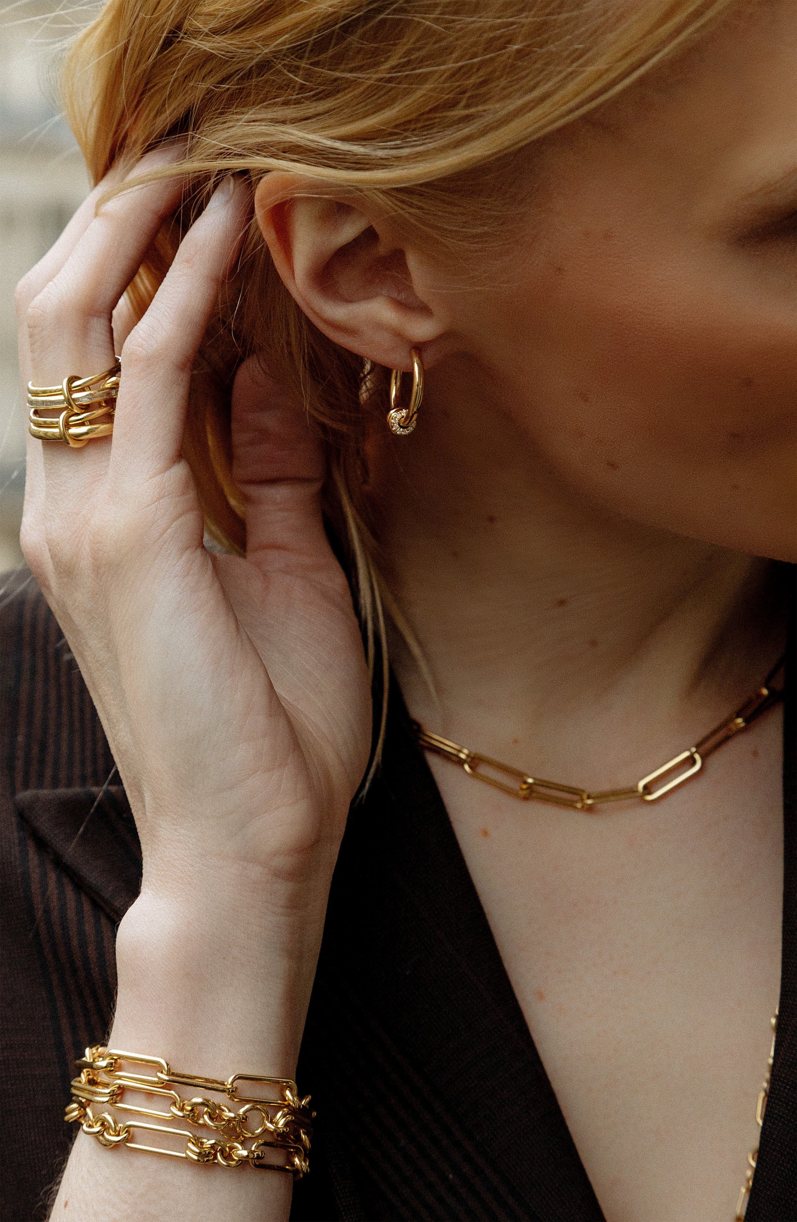 Spinelli Kilcollin Ara Diamond Hoop Earrings in Yellow Gold/Diamond at Nordstrom - 2