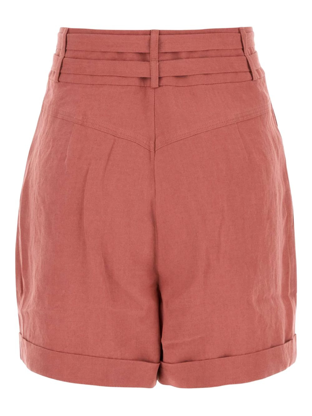 double-buckle linen shorts - 2