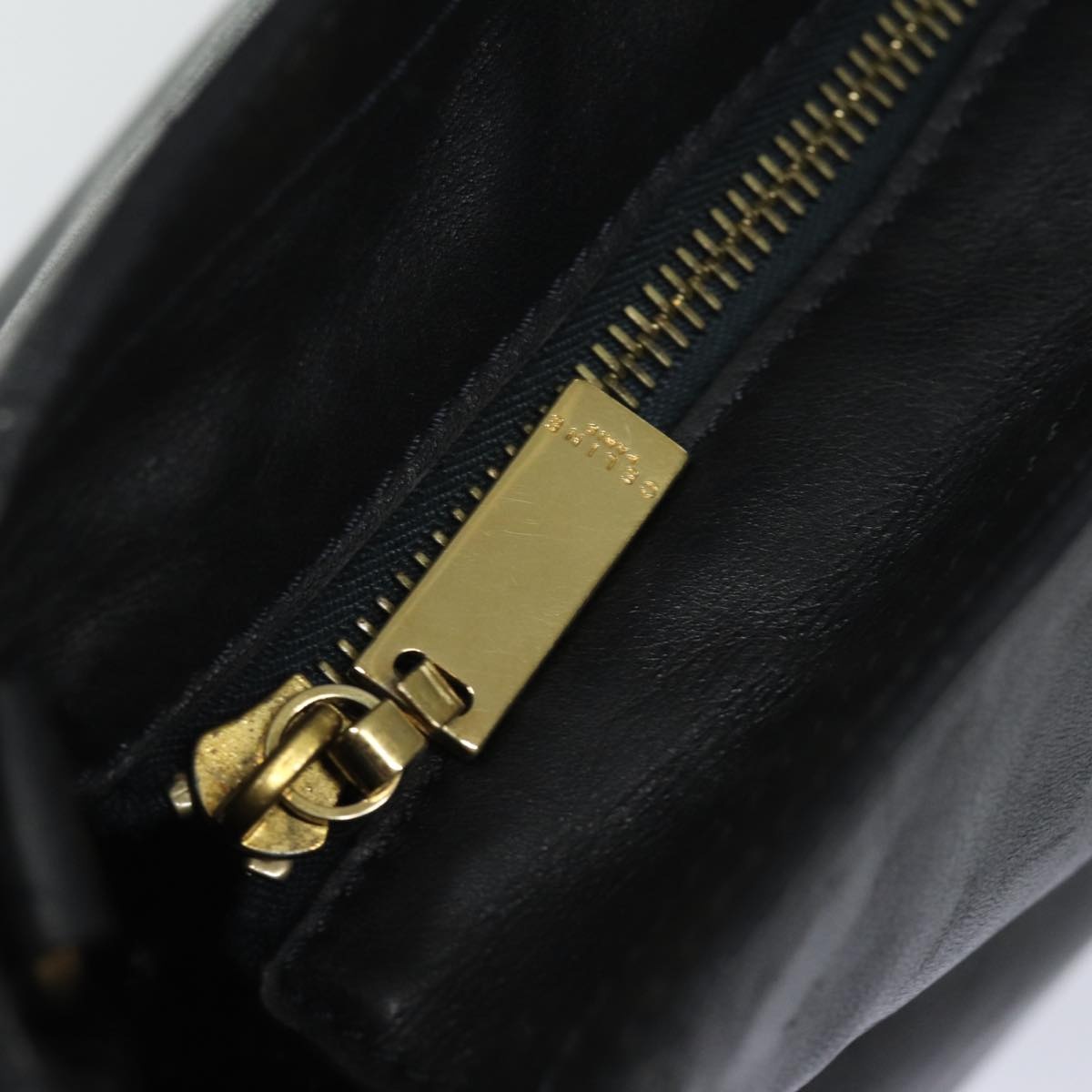 CELINE Hand Bag Leather Black - 10