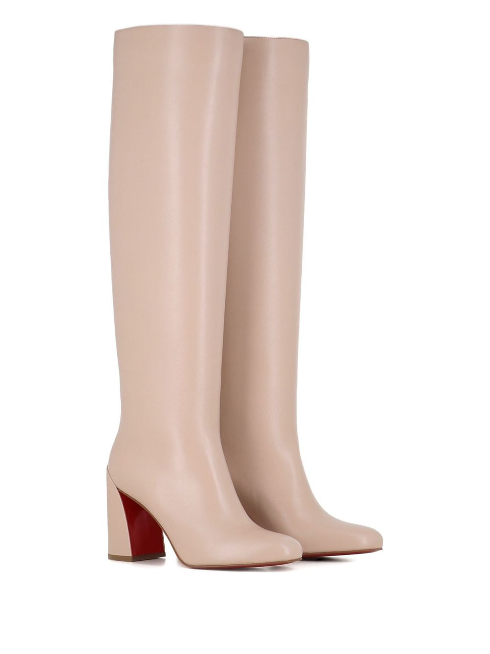 leather block-heel knee-high boots - 2