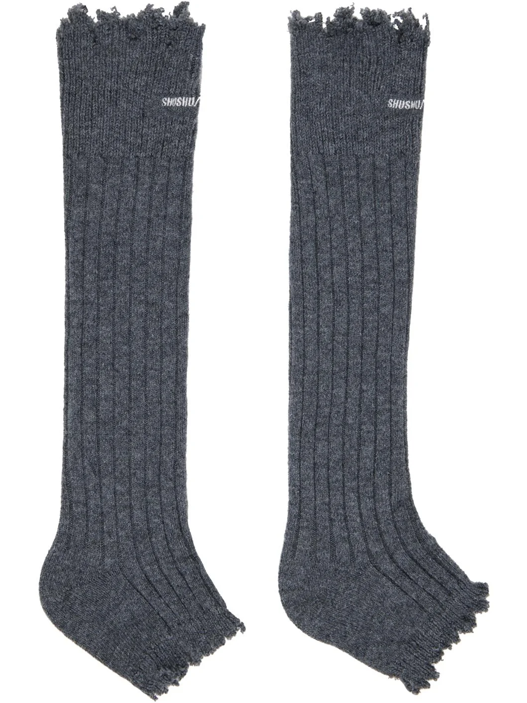 Gray Embroidered Logo Sandal Socks - 1