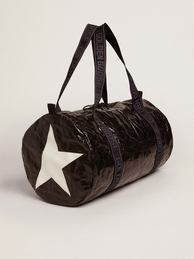 Golden Goose Star Collection black duffle bag with side white stars outlook