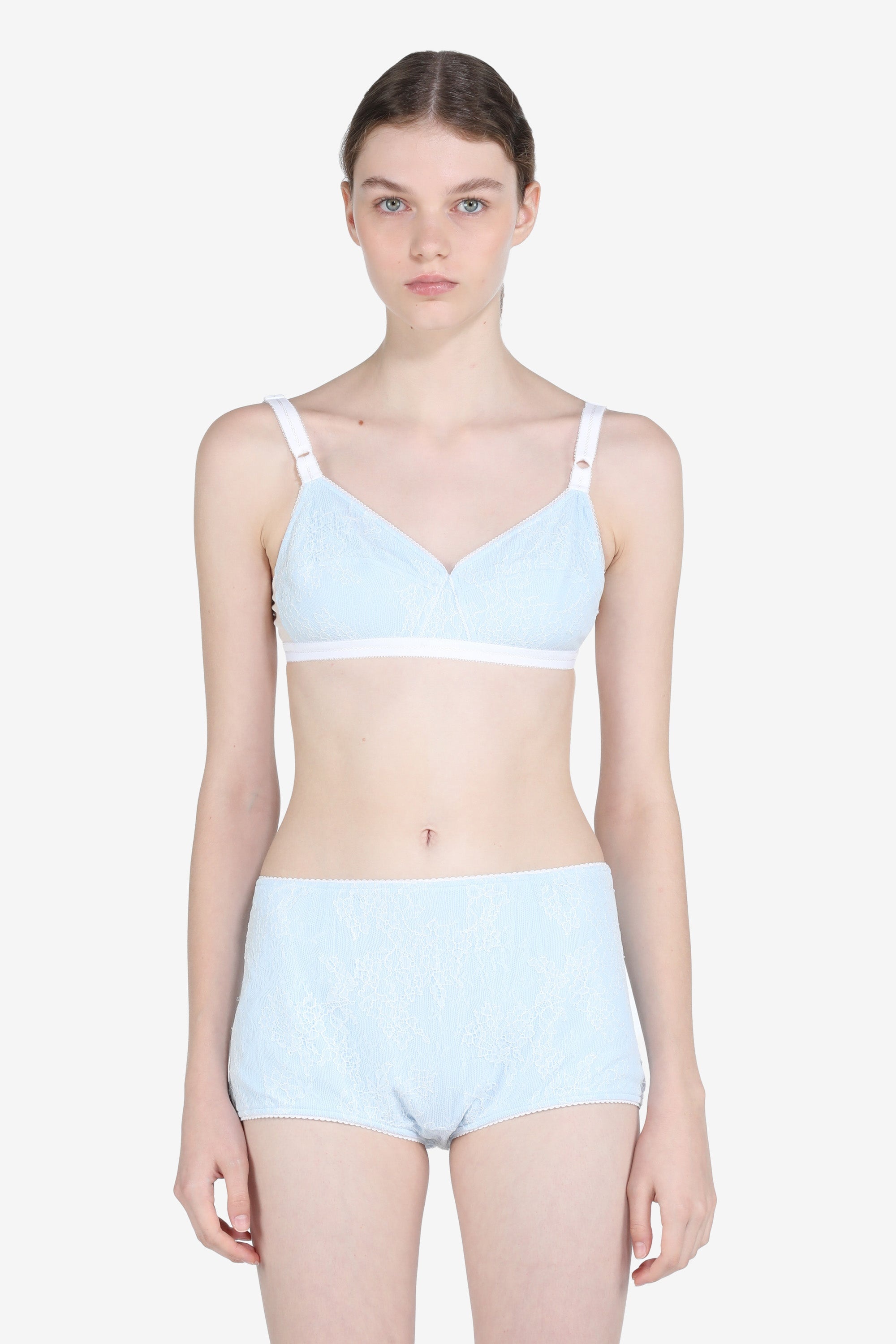FLORAL-LACE TRIANGLE BRA - 1