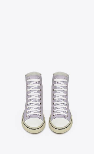 SAINT LAURENT malibu mid-top sneakers in crepe satin and smooth leather outlook