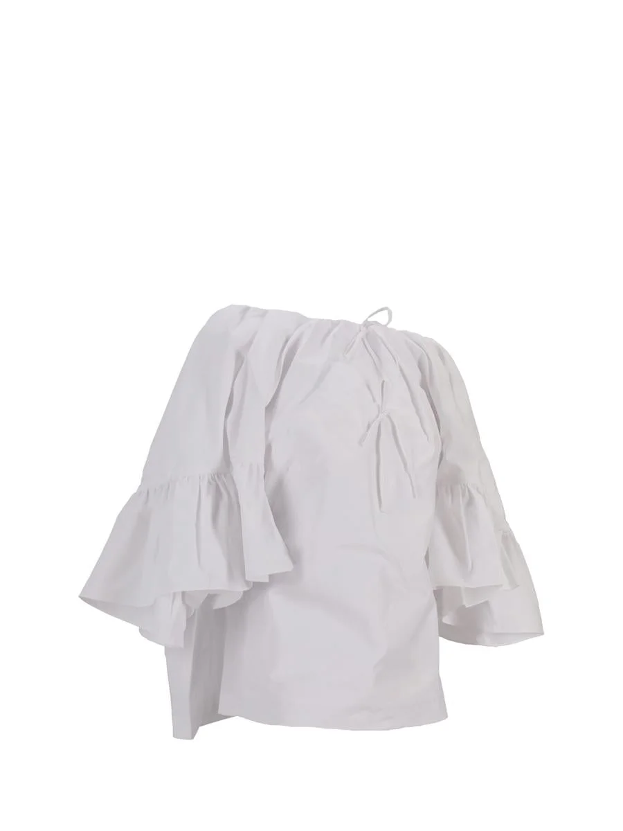 Meryll Rogge Top W/ Back Drape & Ruffle Sleeves - 1