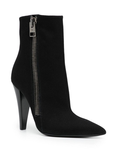 TOM FORD 120mm pointed-toe canvas ankle boots outlook