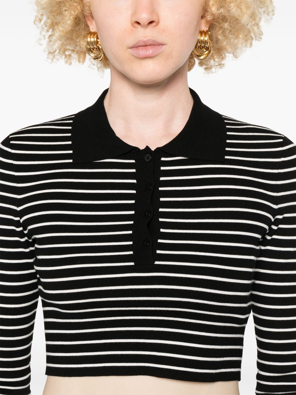 Giselle cropped polo top - 5