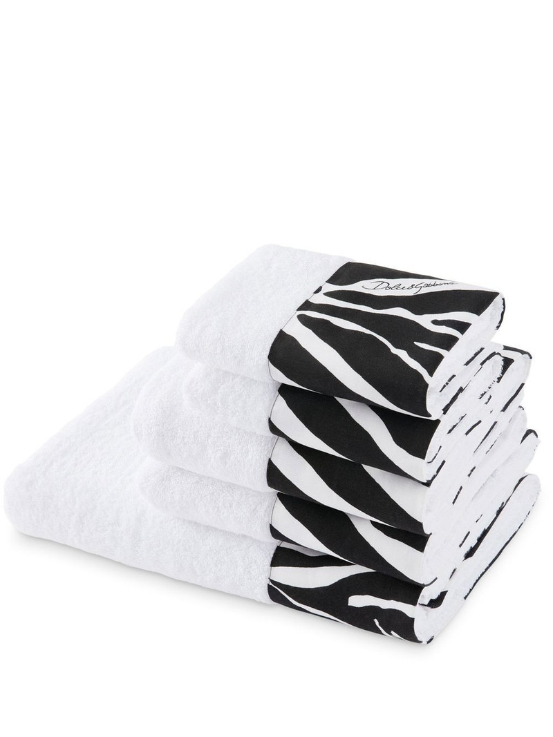 set of five terry cotton towels 1